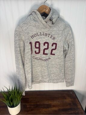 VTG Hollister Faux Fur Trim Hoodie Grey Small Bella Swan Twilight Core Y2K